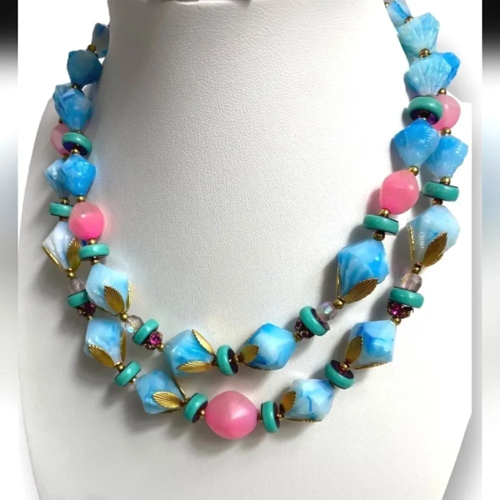 Deauville Double-Strand Beaded Choker rare find Vintage!!!